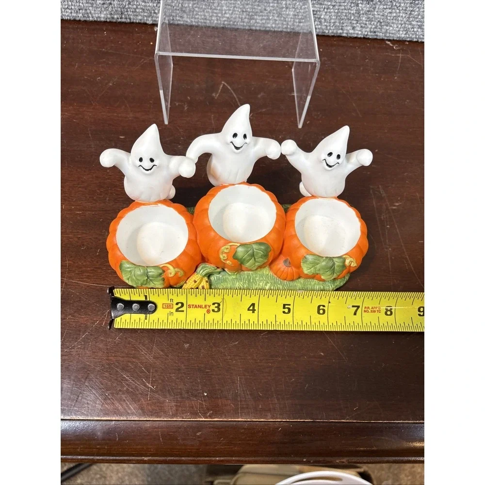 Partylite~Ghost Trio~Tealight Candle Holder~Halloween Pumpkin Decor P7262 K